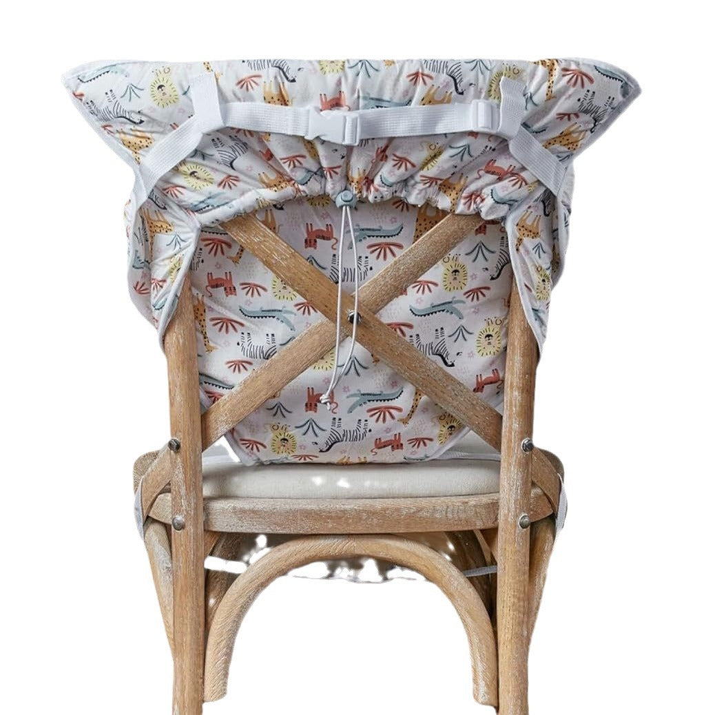 Padded Star-Print Infant High Chair Booster Seat Insert with Five-Point Safety Harness
