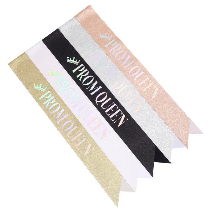 Ladies festive satin sash with holographic print Kalsten