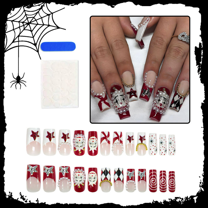 Art nail set with unique spooky designs Kalsten