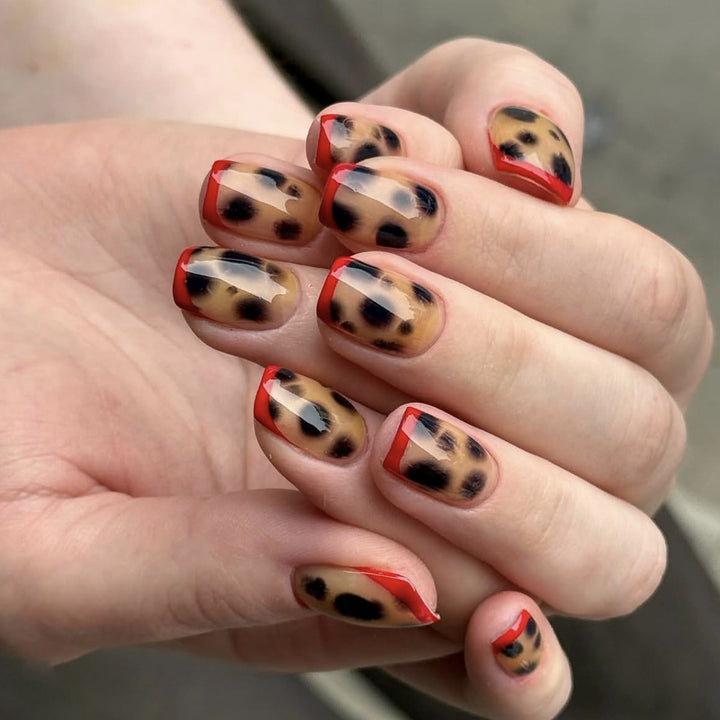 Artistic Leopard Print Acrylic Nail Art Extensions Kalsten