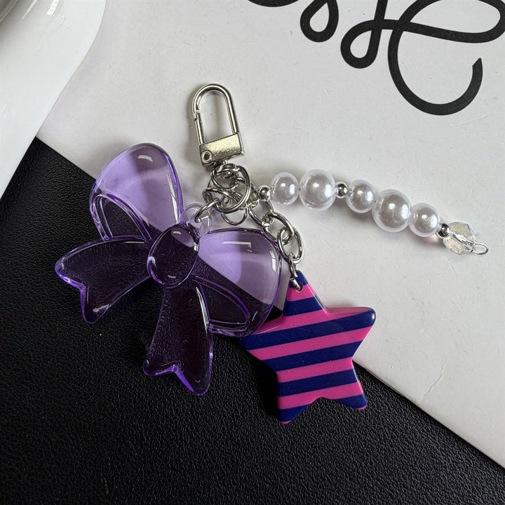 Decorative Bow and Star Charm Keychain Kalsten