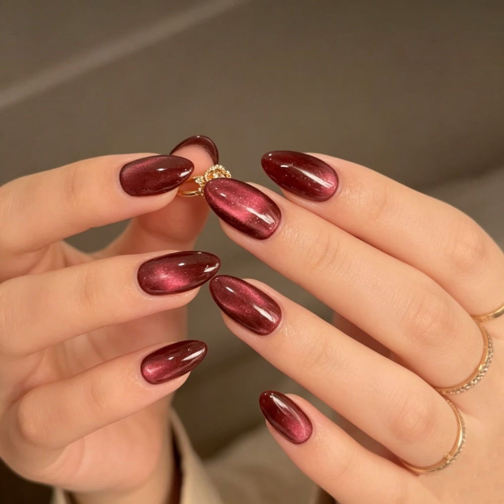 Glossy Ombre Almond-Shaped Press-On Nails Kalsten