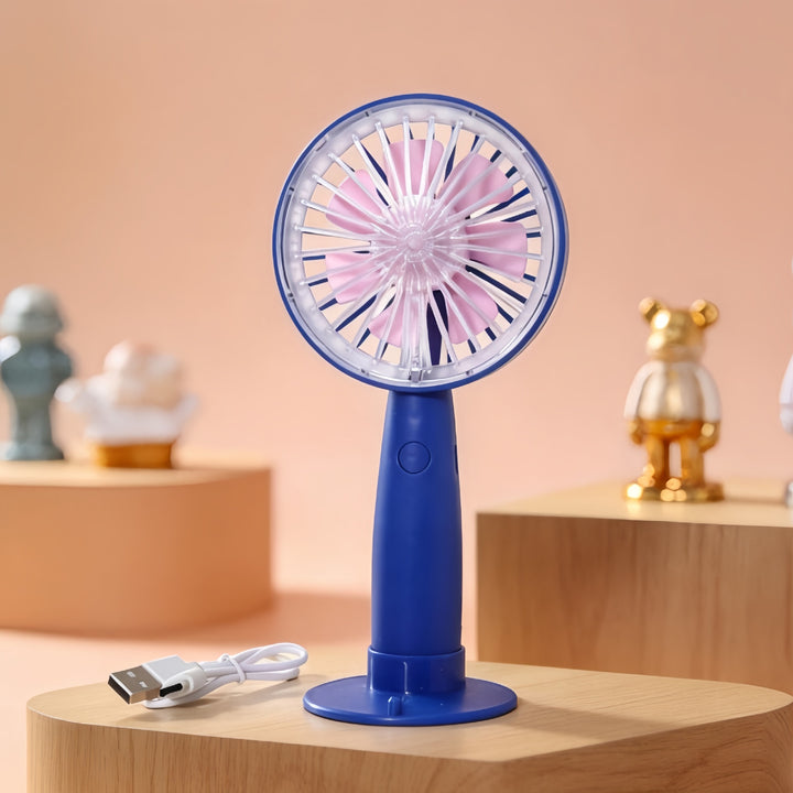 Women's portable USB hand fan with flexible tilt mechanism and ergonomic handle Kalsten
