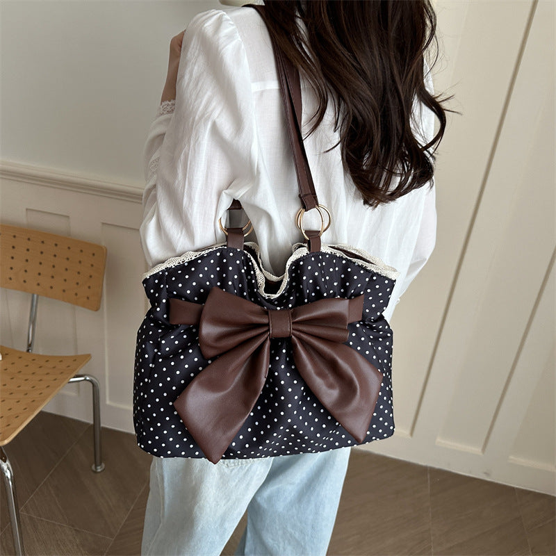 WoCharming Polka Dot Bow Tote Bag Kalsten