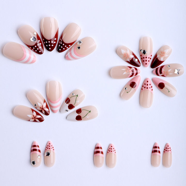 Artificial nails with creative fruit and flower designs Kalsten