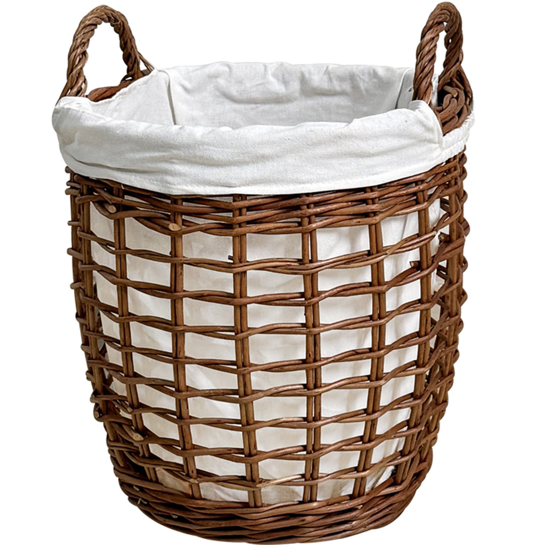 Handcrafted laundry basket with fabric cover Kalsten