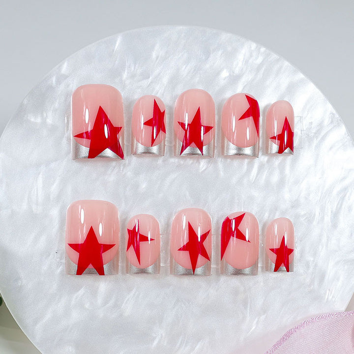 Acrylic nail set with glamorous star designs Kalsten