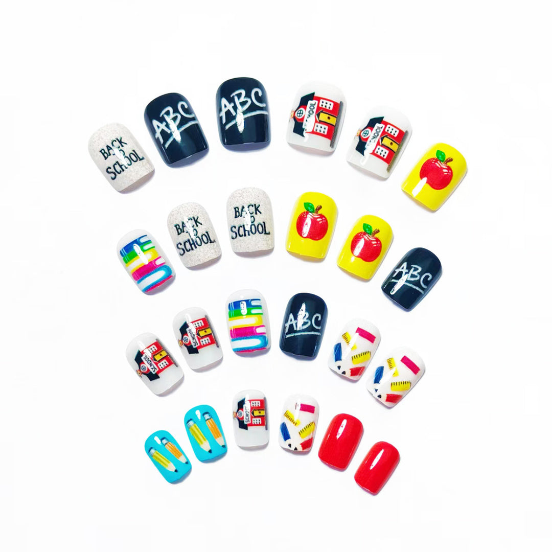 Art Nails with Creative School Motif Kalsten