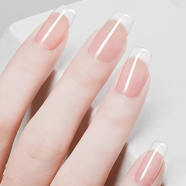 Transparent French Tip Press-On Nails Kalsten