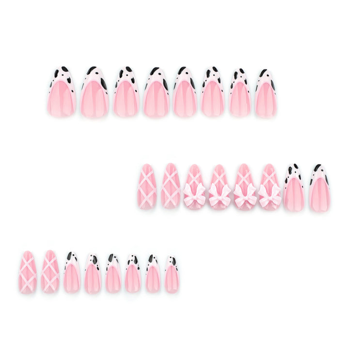 Artistic Nail Extensions with Fine Bow Patterns Kalsten