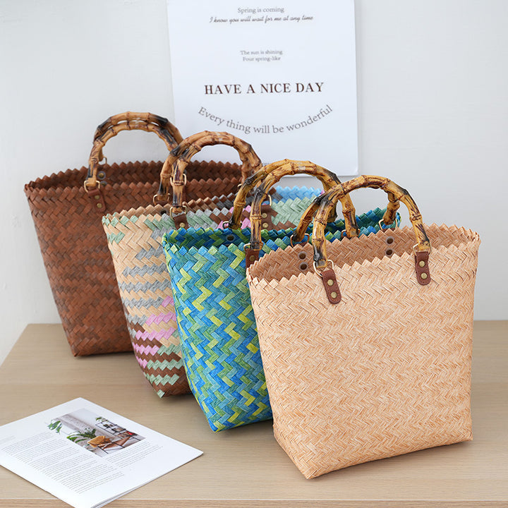 Handbag Made of Woven Bast Kalsten