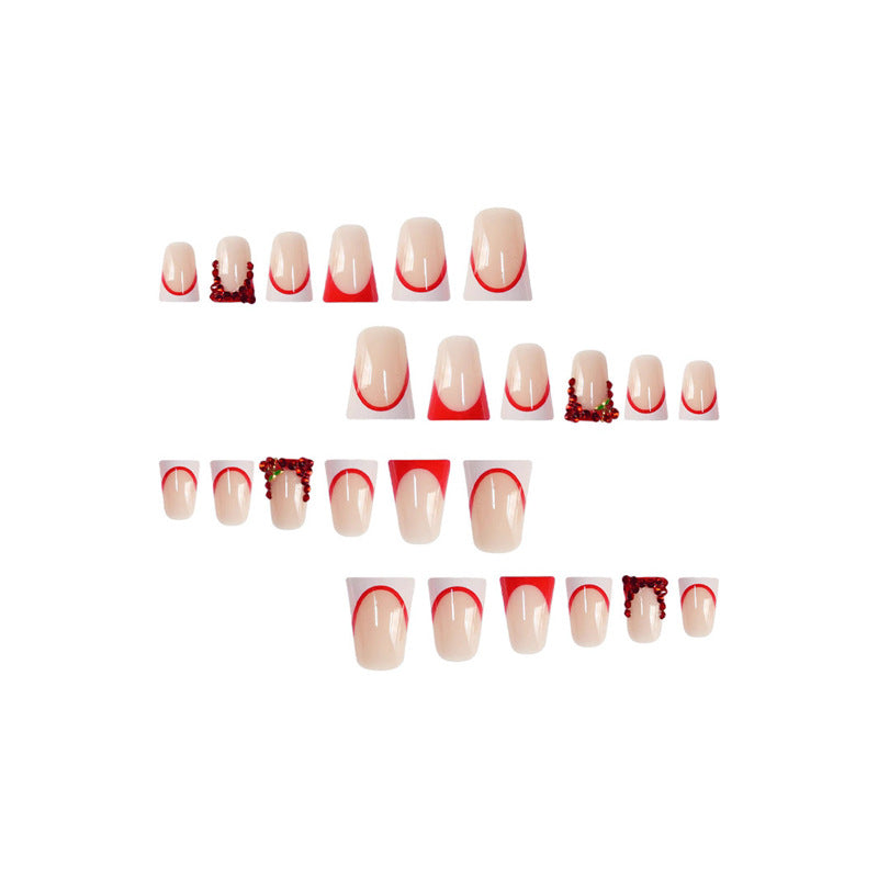 Decorative Rhinestone-Detail Press-On Nail Art Kalsten