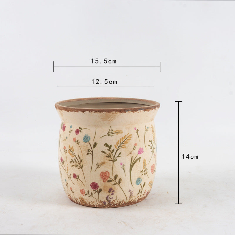 Decorative ceramic plant container with artistic design Kalsten
