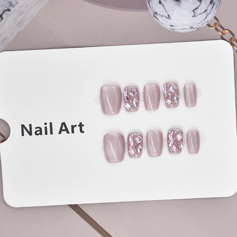Elegant Glitter-Decorated Press-On Nail Set Kalsten