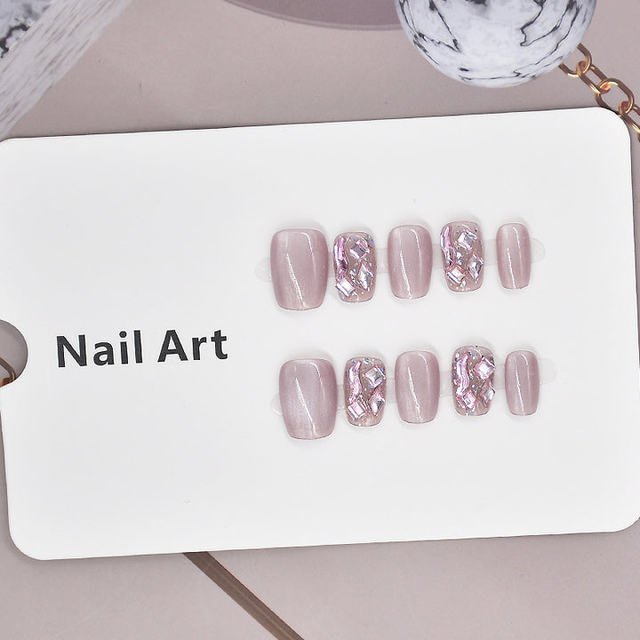 Elegant Glitter-Decorated Press-On Nail Set Kalsten