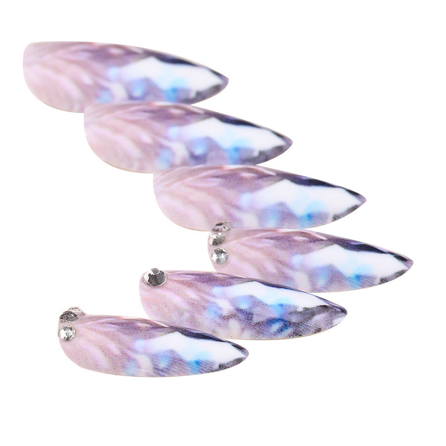 Stylish artificial nail set with glittering ombre effect Kalsten