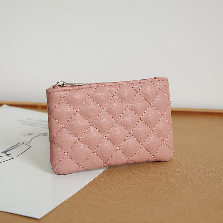 Quilted Leather Zip Pouch