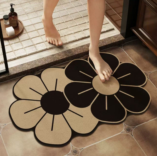 Floral-Shaped Bathroom Mat