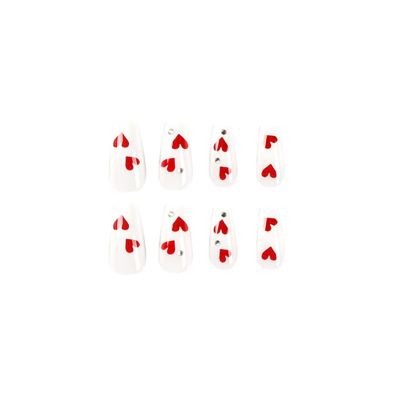 Artful Nail Extensions with Romantic Heart Designs Kalsten