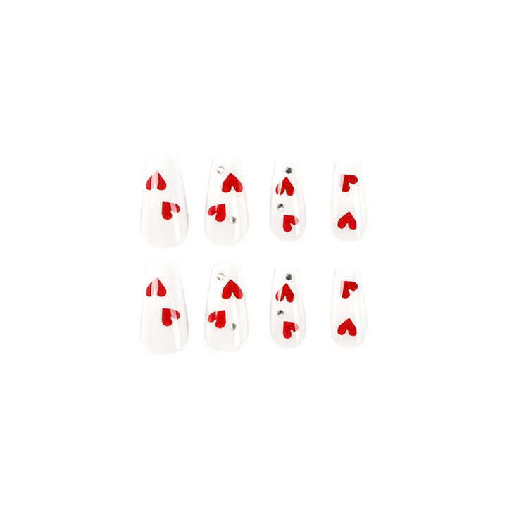 Artful Nail Extensions with Romantic Heart Designs Kalsten