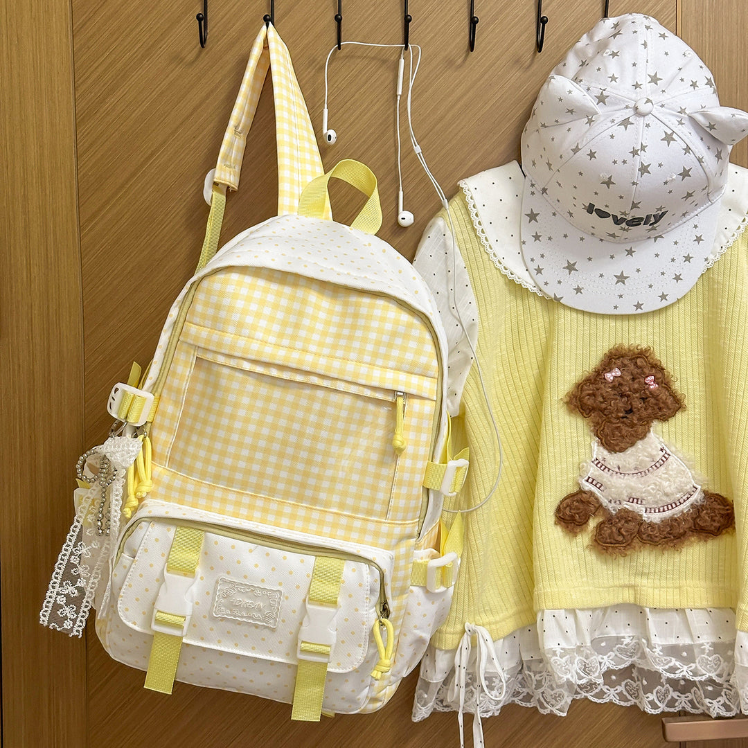 Charming Plaid Patterned Backpack Kalsten