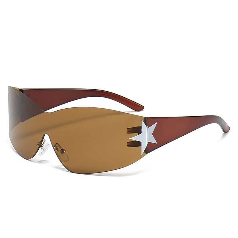 Sleek Shield Sunglasses with Star Accent Kalsten