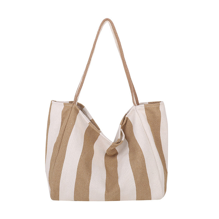 Spacious Striped Beach Tote
