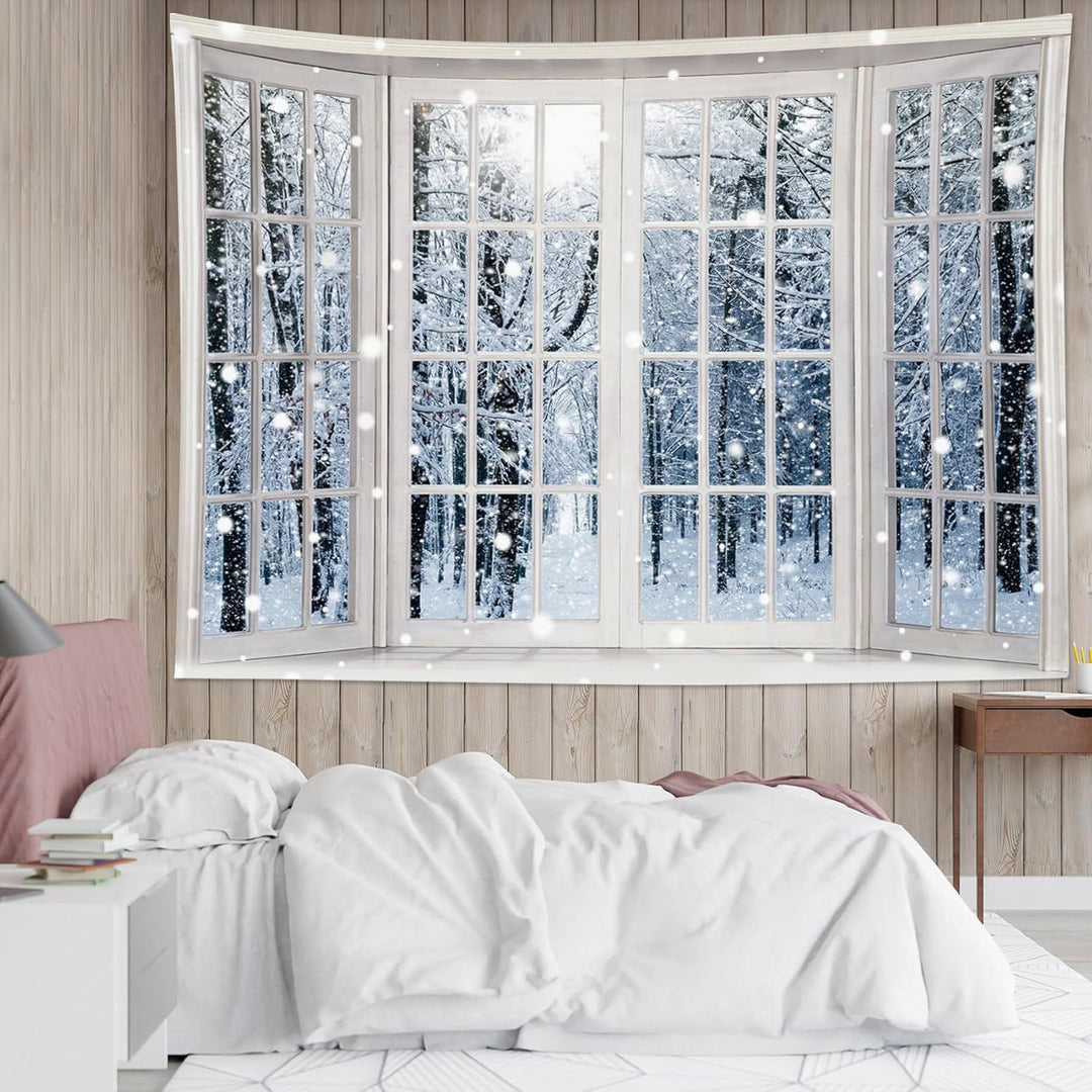 Winter-Themed Living Room Wall Tapestry