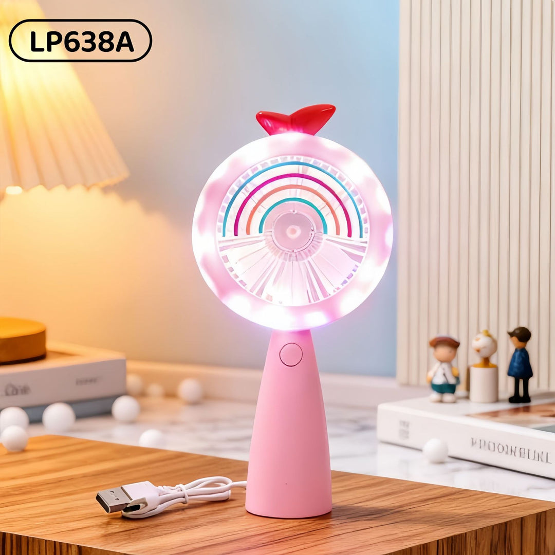 Women Portable USB Hand Fan with LED Lighting Kalsten