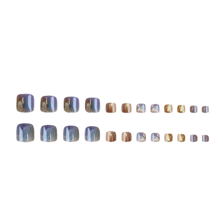 Artistic Marble Design Press-On Toe Nail Art Kalsten