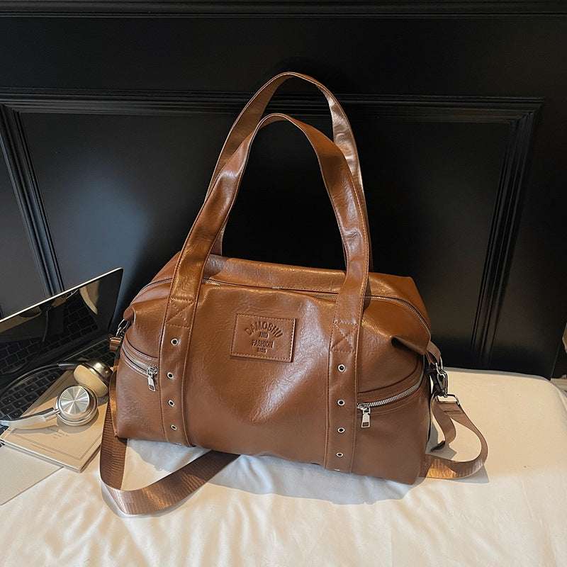 Luxurious Faux Leather Travel Duffle Bag Kalsten