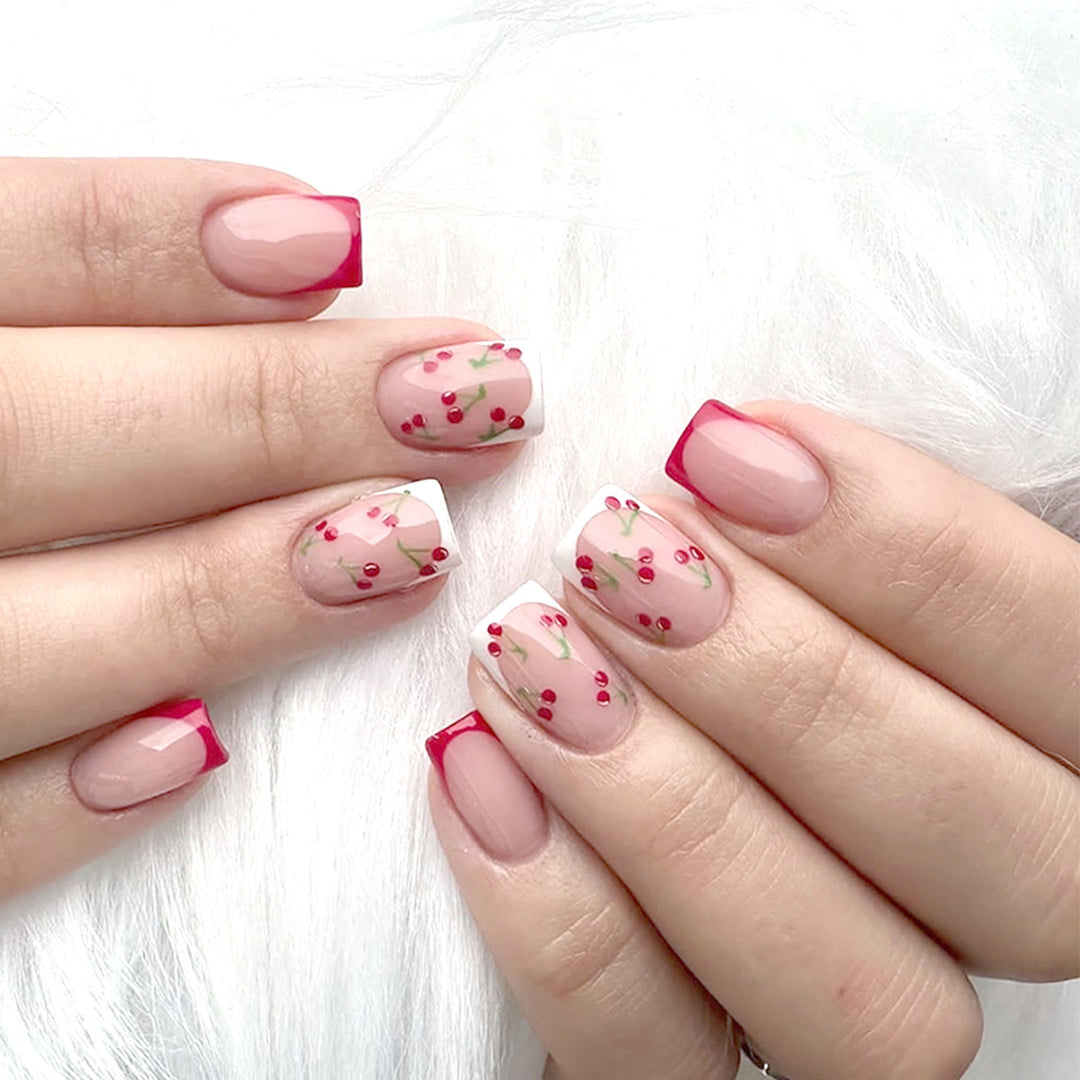 Floral Acrylic Press-On Nail Tips Kalsten