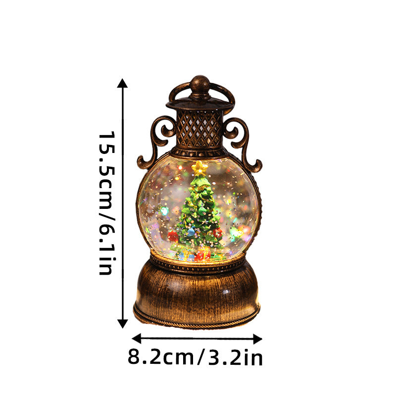 Nostalgic Christmas lantern with movable snowman scene Kalsten