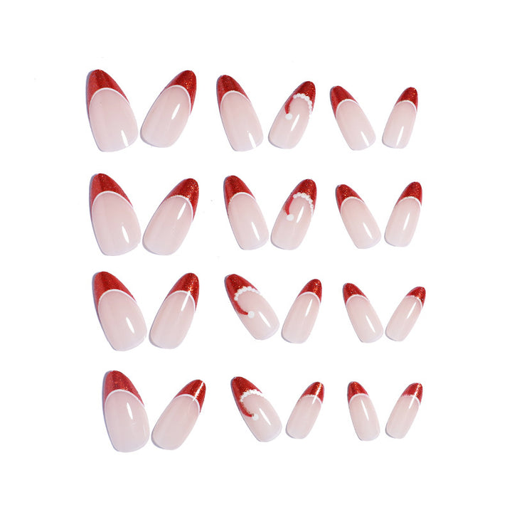 Festive French Tip Press-On Nail Set Kalsten