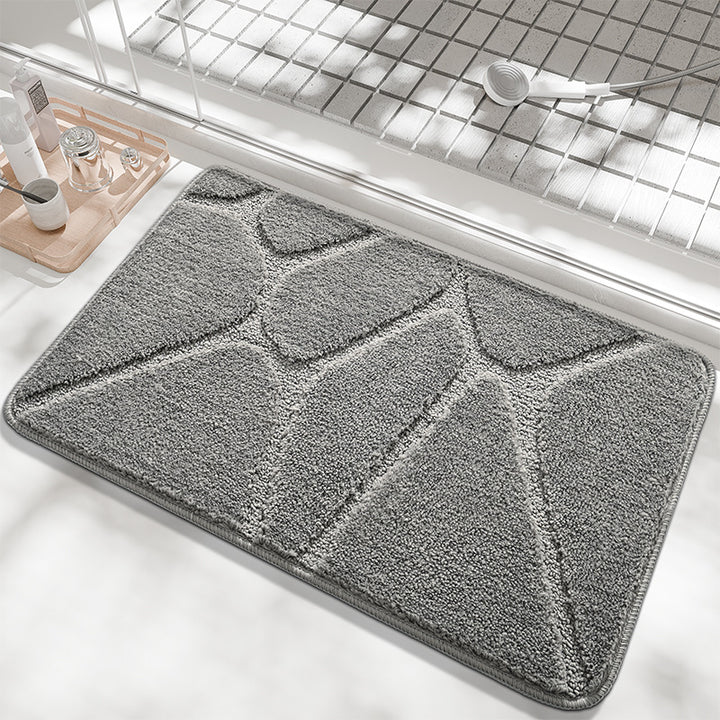Plush Contemporary Geometric Bath Mat Kalsten