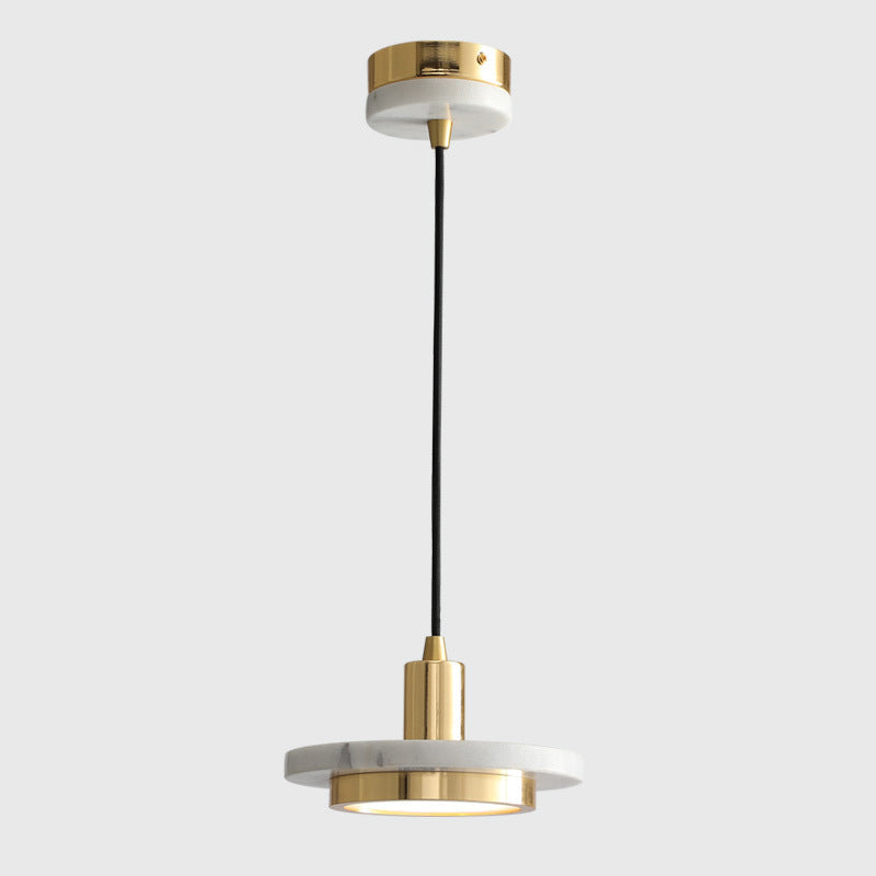 Elegant Marble and Brass Pendant Light