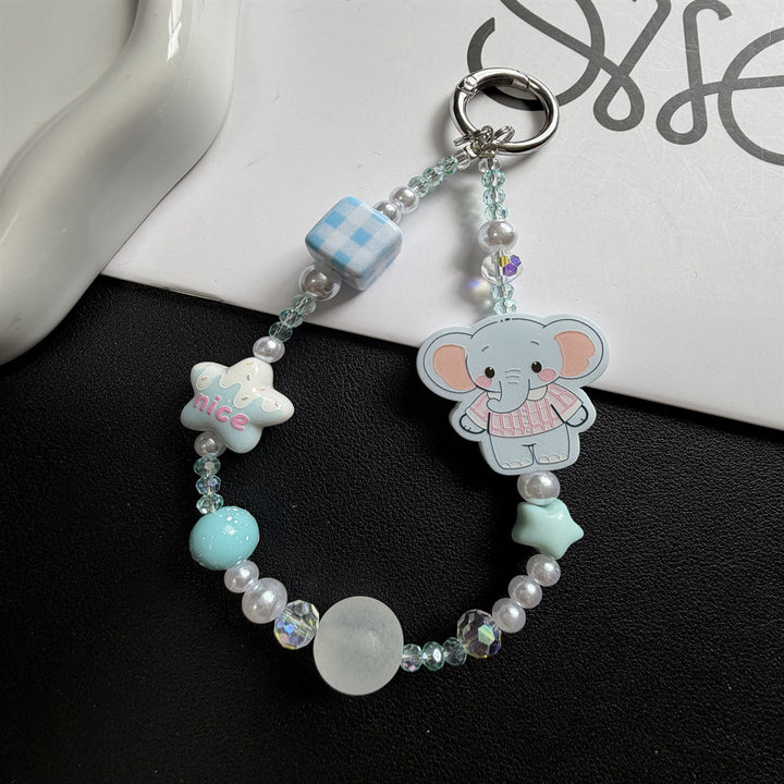 Playful Cat-Themed Beaded Keychain Kalsten