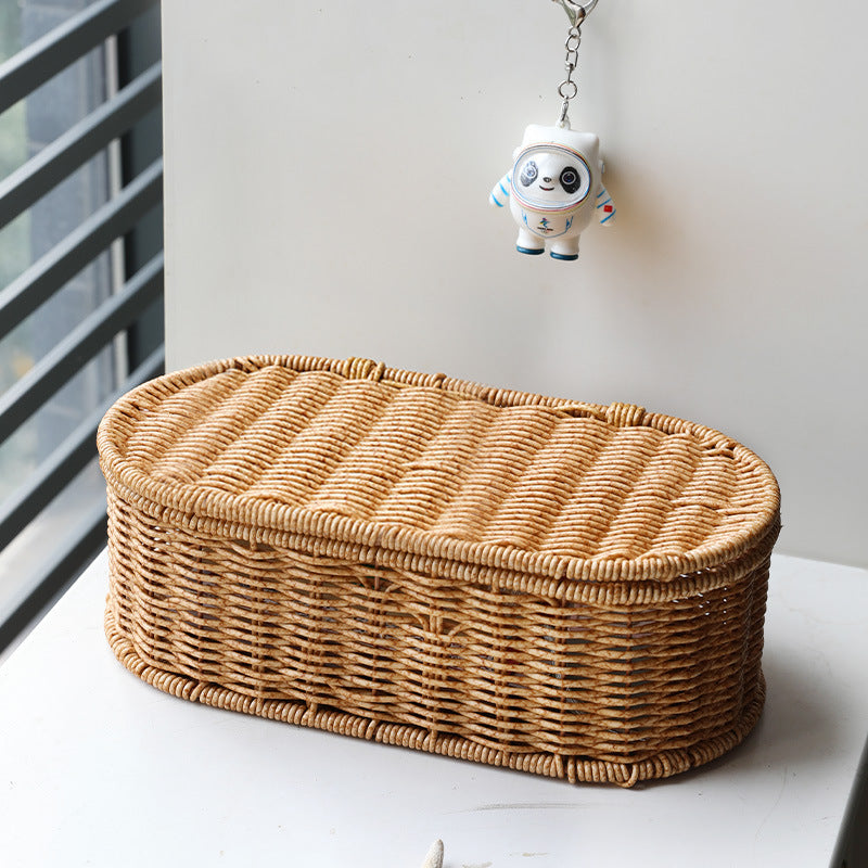 Oval Handmade Wicker Storage Basket Kalsten