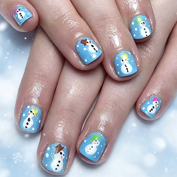 Seasonal Snowman Press-On Nail Art Kalsten