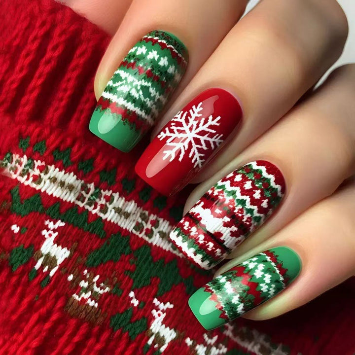 Festive artificial nails with Christmas motifs Kalsten