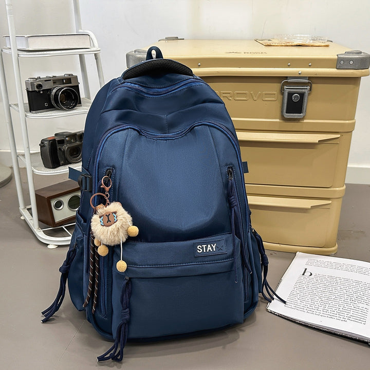 Backpack with Cute Animal Pendant and Practical Compartments Kalsten