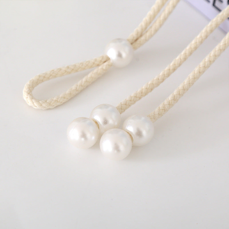 Elegant curtain tieback with pearl trim Kalsten