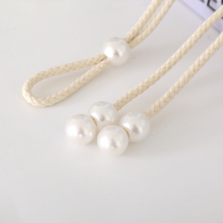 Elegant curtain tieback with pearl trim Kalsten