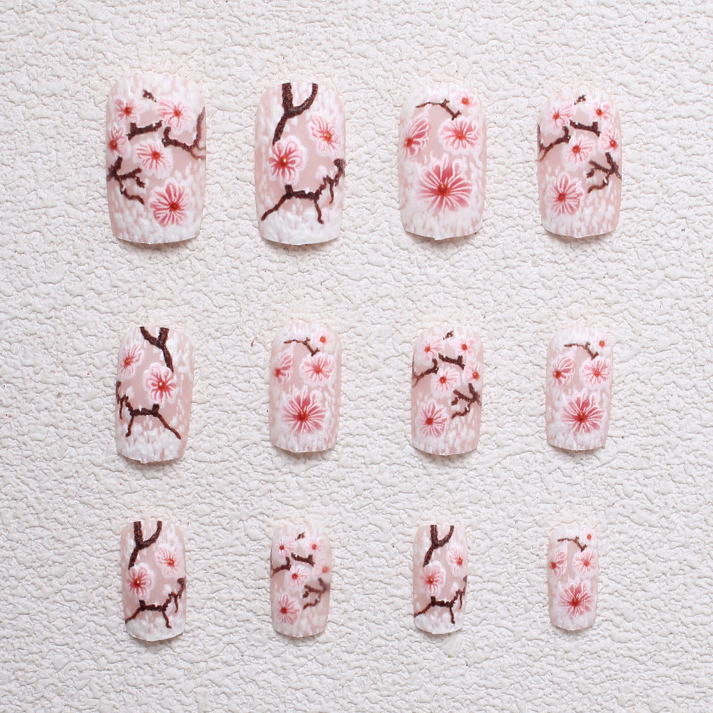 Floral Embellished Press-On Nail Art Kalsten
