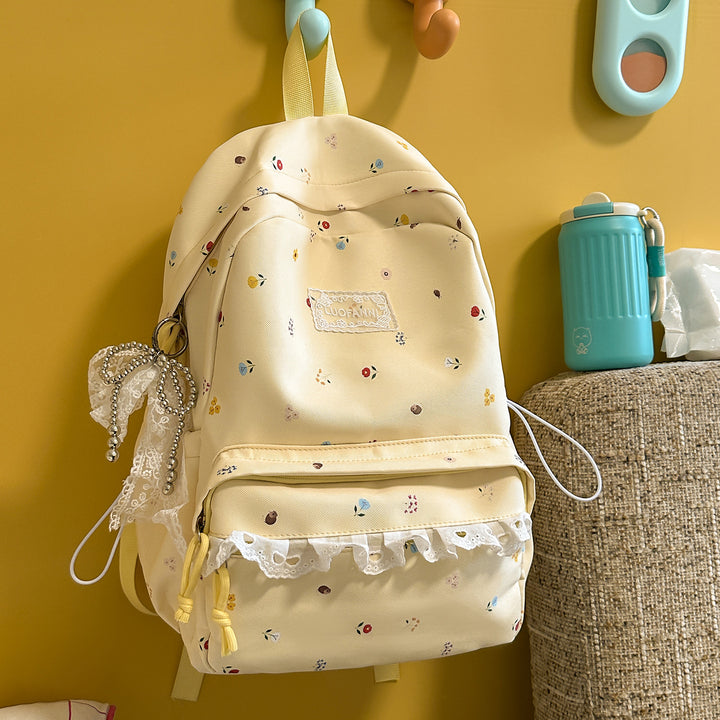 Decorative Floral-Embellished Backpack Kalsten