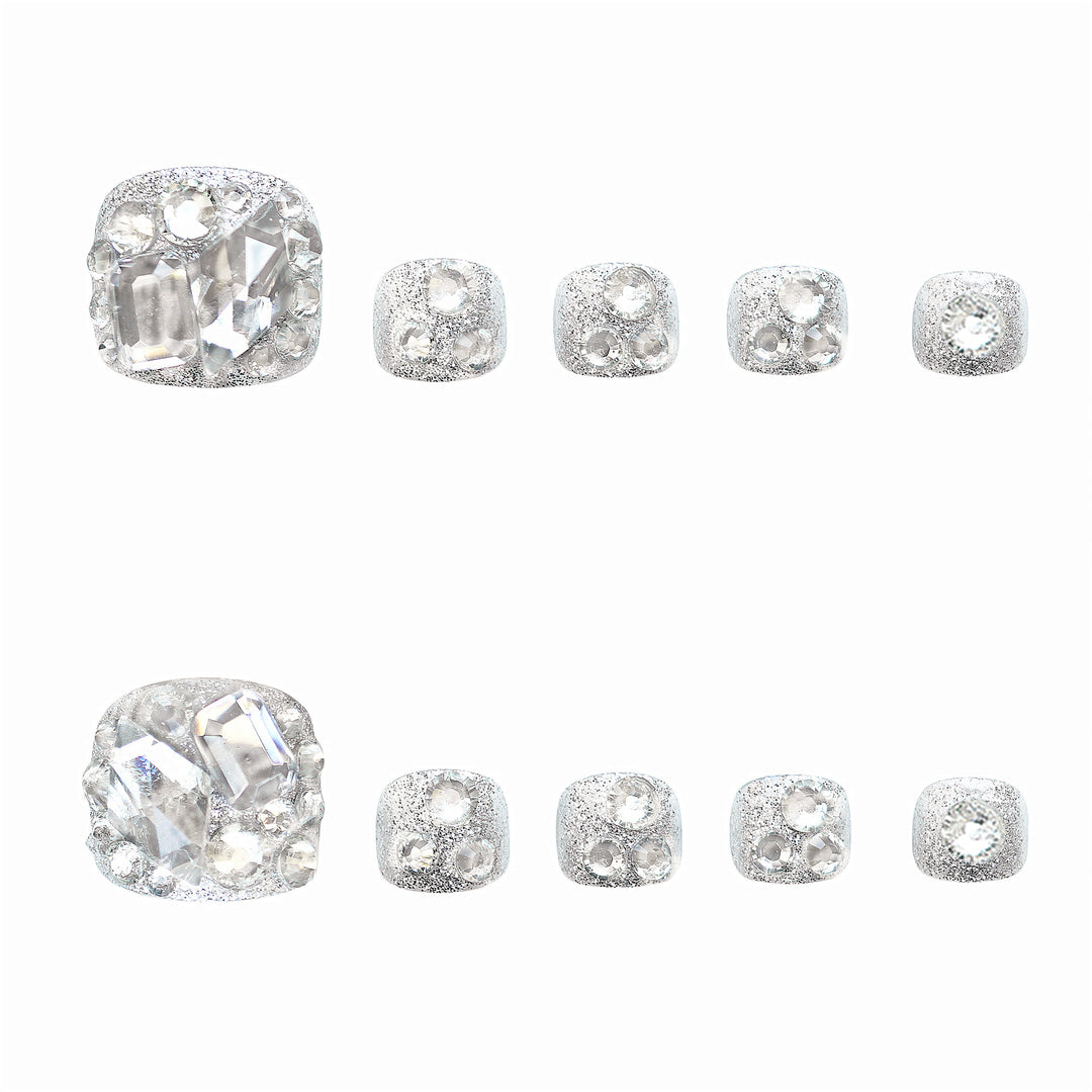 Rhinestone-Embellished Open-Toe Slippers Kalsten