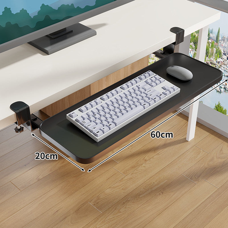 Under-Desk Sliding Ergonomic Keyboard and Mouse Tray with Clamp Mount