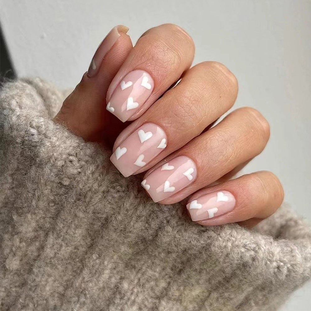 Heart-Patterned Nail Art Design Kalsten