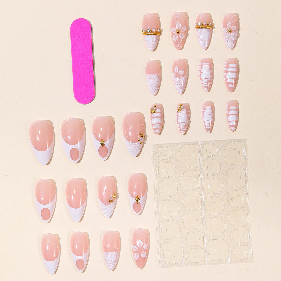 Decorative Floral Stiletto Nail Art Extensions Kalsten