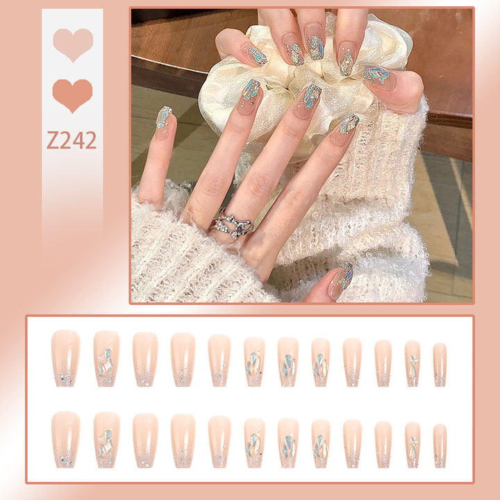 Glamorous artificial nail set with luxurious glitter elements Kalsten